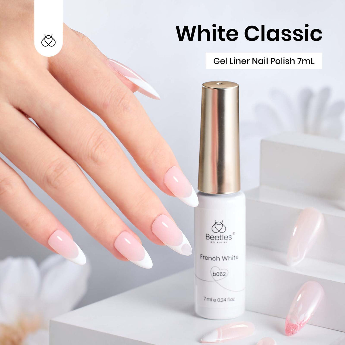 beetles Gel Polish Swirl Nail Art White Gel Liner with nail art tools