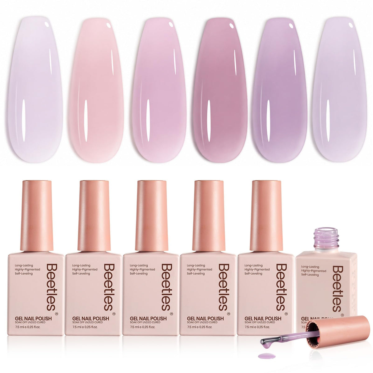beetles Gel Polish Taro Milk Tea Set with six colours in packaging