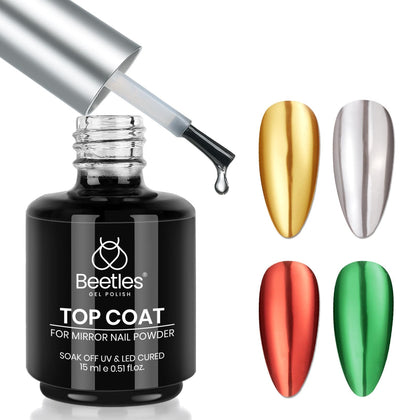 beetles Gel Polish Top Coat 15ml bottle front view