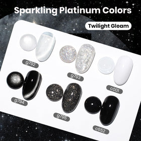 beetles Gel Polish Twilight Gleam Set showcasing black and white shades
