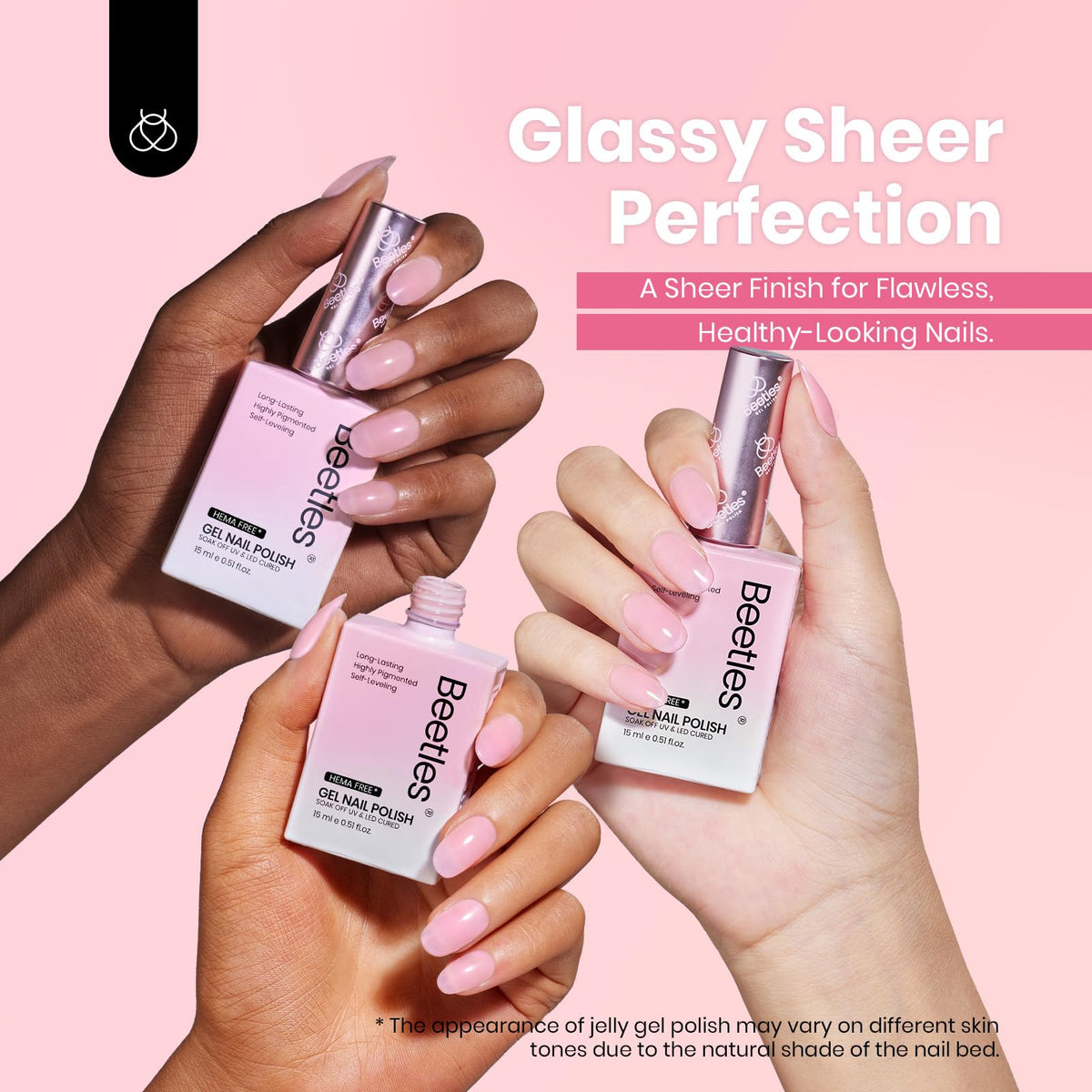 beetles Gel Polish UV lamp curing pink gel nail polish