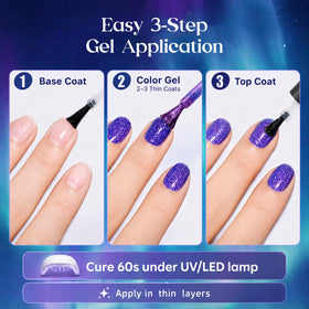 beetles Gel Polish variety of nail art designs using glitter gel