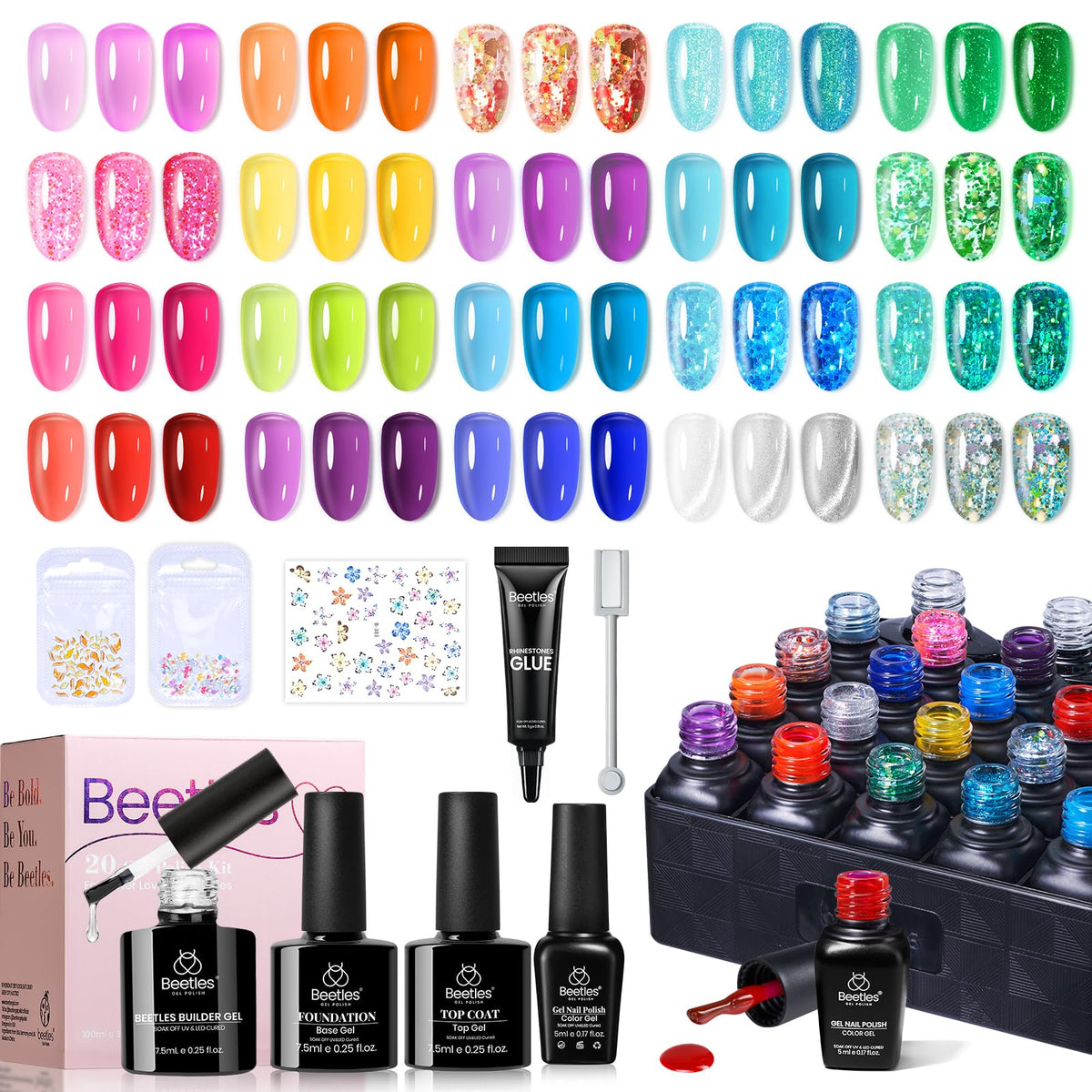 beetles Gel Polish vibrant jelly gel nail polish swatches