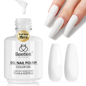 beetles Gel Polish White Gel Nail Polish 15ml front view