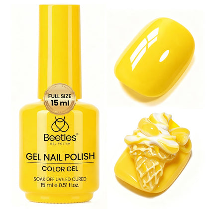 beetles Gel Polish Yellow Gel Nail Polish Mango Gelato front view