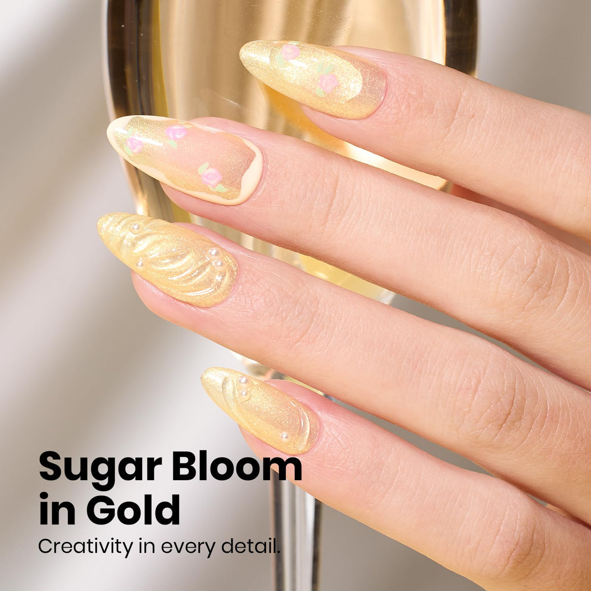 beetles Gel Polish Yellow Glitter Gel Nail Polish 15ML with nail art tools