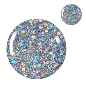 beetles Glitter Gel Nail Polish 15ml Silver Chrome swatch on nails