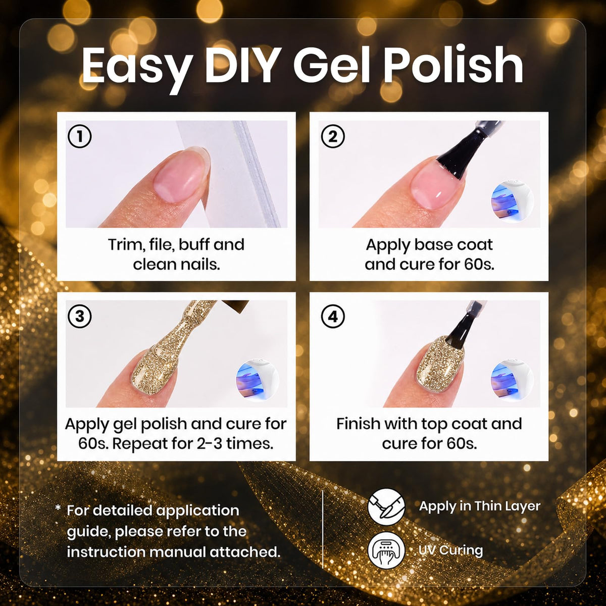 beetles Glitter Gel Nail Polish set packaging