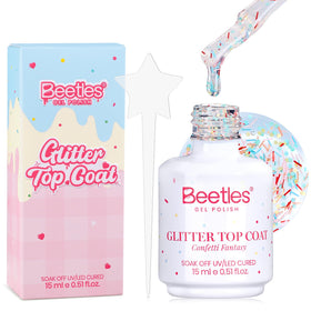 beetles Glitter Gel Top Coat 15ml back view with ingredient details