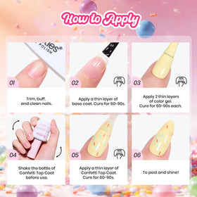 beetles Glitter Gel Top Coat 15ml packaging with confetti design