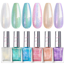 beetles Glitter Nail Polish Set 6 colours front view