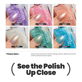 beetles Glitter Nail Polish Set green shade bottle