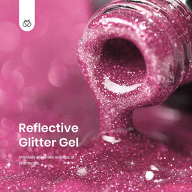 beetles Glitter Pink Gel Polish 15ML bottle with glitter