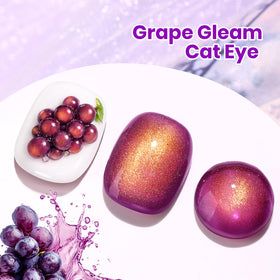 beetles Grape Gleam Purple Cat Eye Gel Nail Polish applied on nails