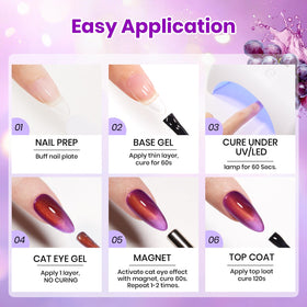 beetles Grape Gleam Purple Cat Eye Gel Nail Polish in lifestyle setting