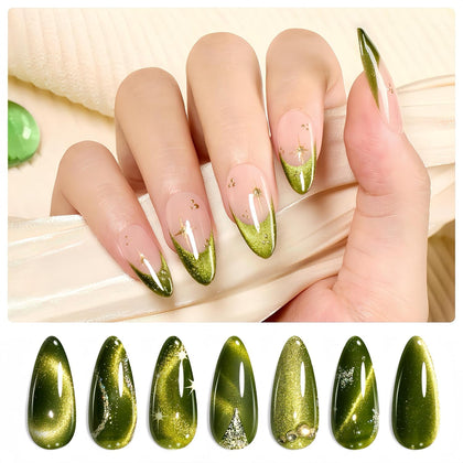 Beetles Green Cat Eye Gel Nail Polish 15ML bottle front view