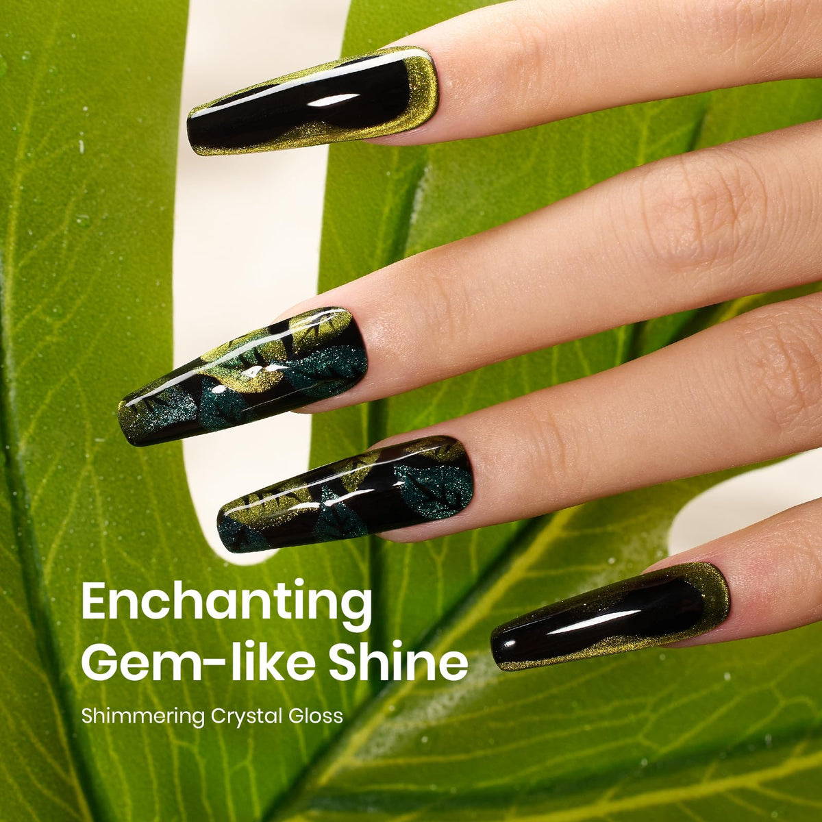 Beetles Green Cat Eye Gel Nail Polish packaging with magnetic tool