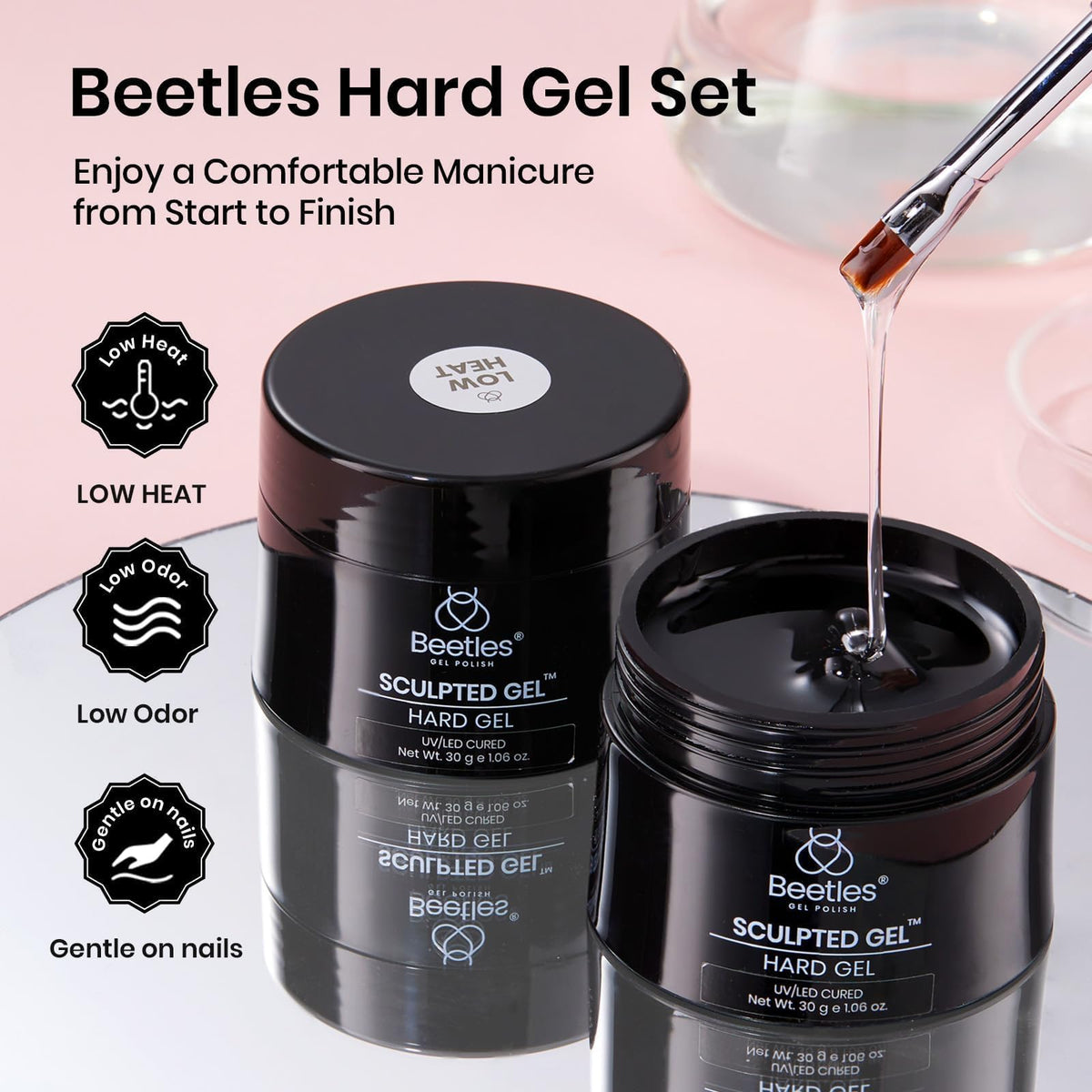 beetles Hard Gel Kit Mint Sheer with tools