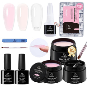 beetles Hard Gel Nail Extension Kit with three gel colours