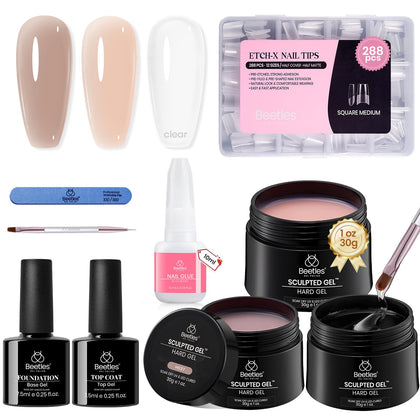 beetles Hard Gel Nails Kit with 3 colours and nail tips