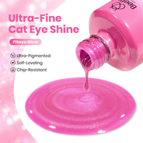 beetles Hot Pink Cat Eye Gel Nail Polish 15ML close-up of shimmer