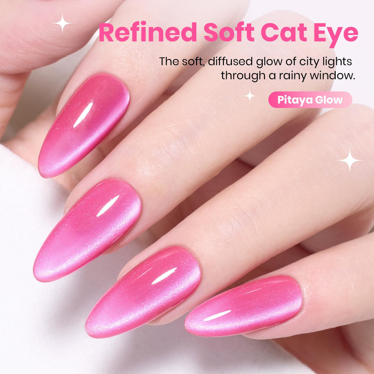 beetles Hot Pink Cat Eye Gel Nail Polish 15ML packaging