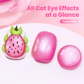 beetles Hot Pink Cat Eye Gel Nail Polish 15ML with glitter effect