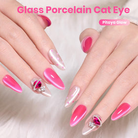 beetles Hot Pink Cat Eye Gel Nail Polish 15ML with magnetic stick