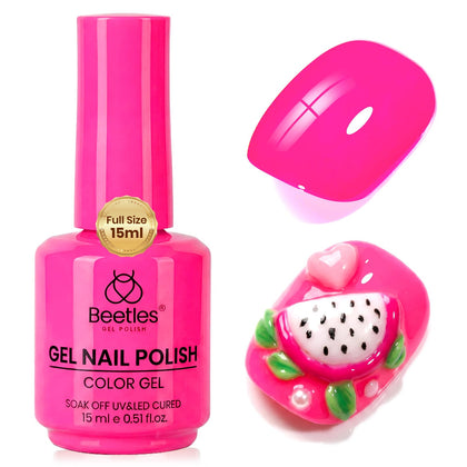 beetles Hot Pink Gel Polish Dragonfruit Pink front view