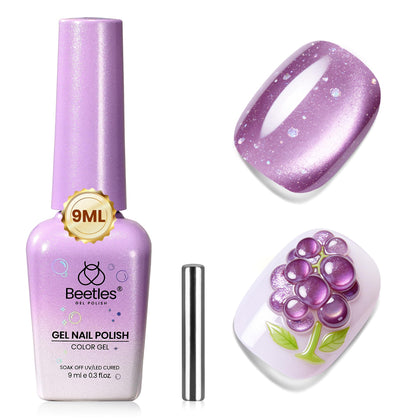 beetles Iced Grape Essence Purple Cat Eye Gel Nail Polish 9ML front view