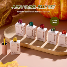 beetles Jelly Gel Nail Polish Set displayed on a table