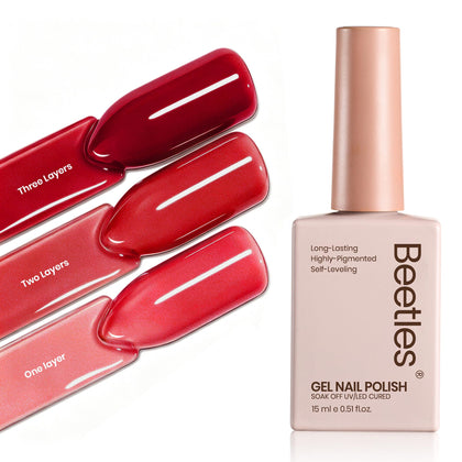 Beetles Jelly Red Gel Nail Polish 15ML bottle front view