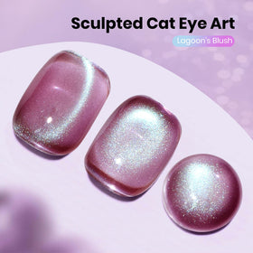 beetles Lagoon’s Blush Purple Cat Eye Gel Nail Polish bottle with shimmer