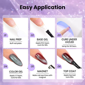 beetles Lagoon’s Blush Purple Cat Eye Gel Nail Polish with magnetic stick