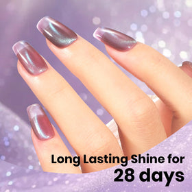 beetles Lagoon’s Blush Purple Cat Eye Gel Nail Polish with UV lamp