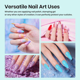 beetles Liquid Latex Cuticle Guard drying on a nail
