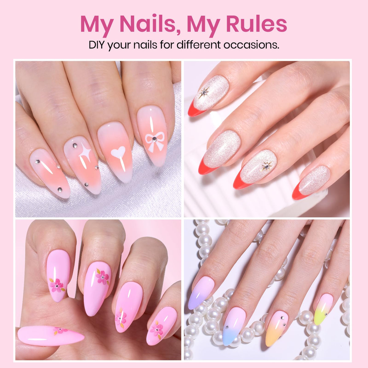 beetles Medium Almond Nail Tips 12 sizes packaging