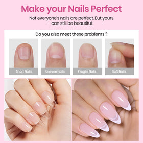 beetles Medium Almond Nail Tips applied on natural nails