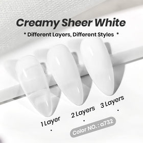 Beetles Milky White Gel Nail Polish applied on nails
