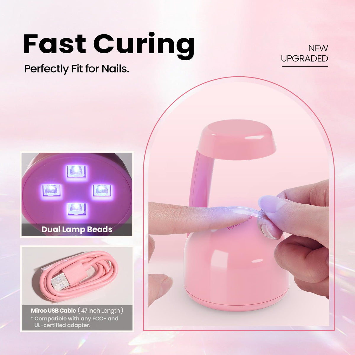 beetles Mini UV Lamp compact design on manicure desk