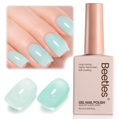 Beetles Mint Green Gel Nail Polish 15ML bottle front view