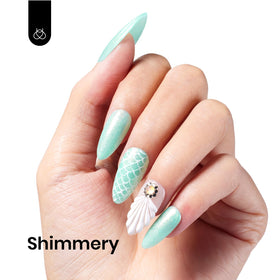 beetles Mint Green Glitter Gel Polish 15ml application on nails