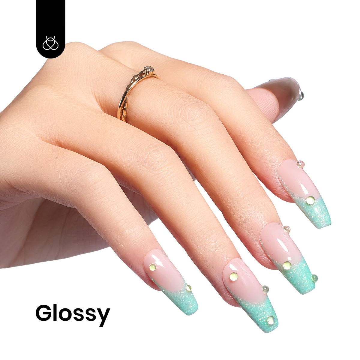 beetles Mint Green Glitter Gel Polish 15ml close-up of texture