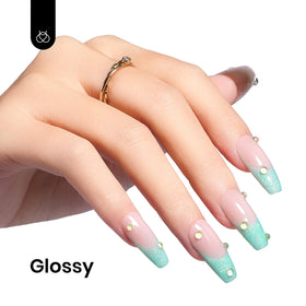 beetles Mint Green Glitter Gel Polish 15ml close-up of texture