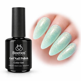 beetles Mint Green Glitter Gel Polish 15ml packaging details