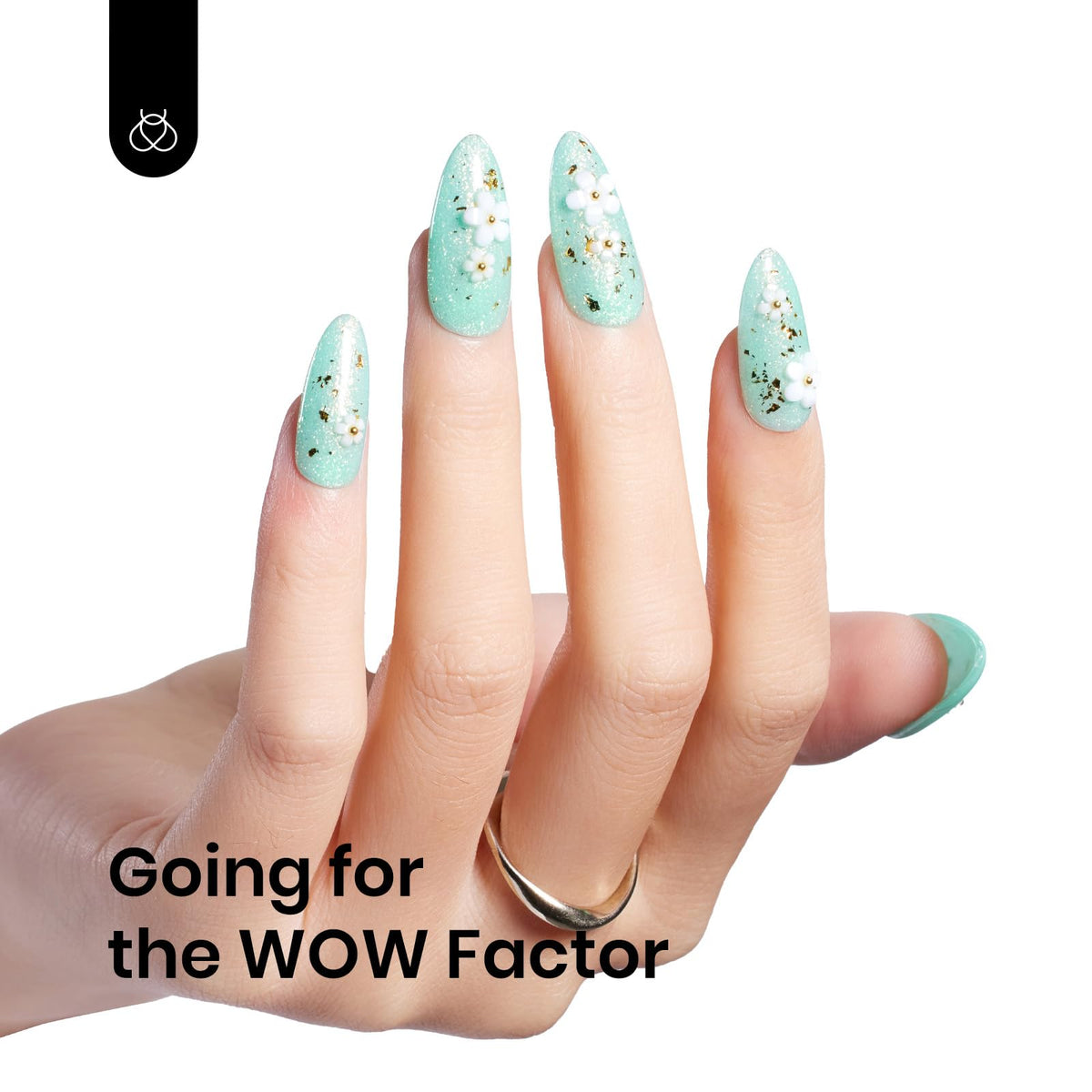 beetles Mint Green Glitter Gel Polish 15ml with nail art tools