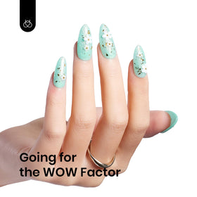 beetles Mint Green Glitter Gel Polish 15ml with nail art tools