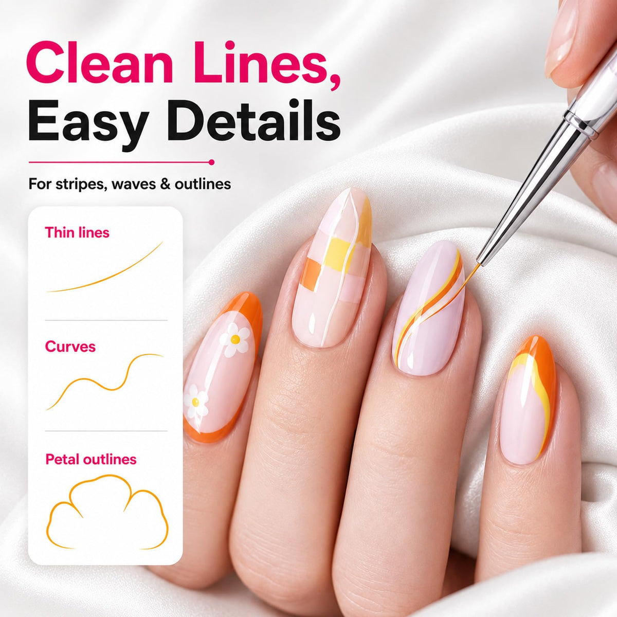 beetles Nail Art Brushes with Bow knot stickers and Rhinestones