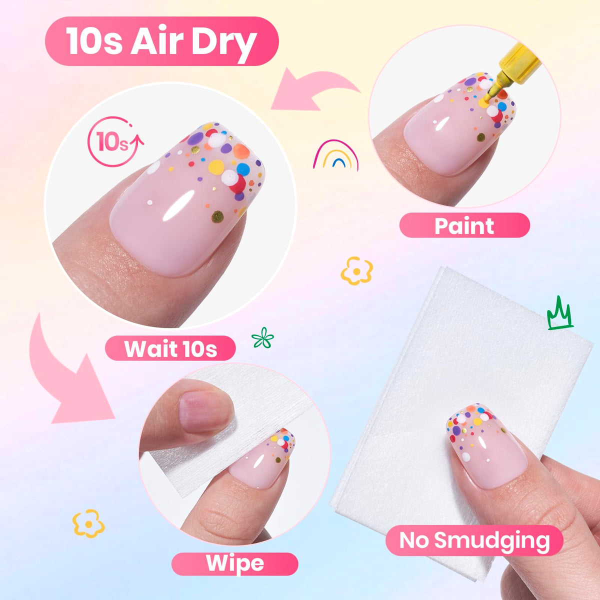 beetles Nail Art Pens in hand for portable nail art