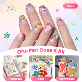 beetles Nail Art Pens used on various surfaces like notebooks
